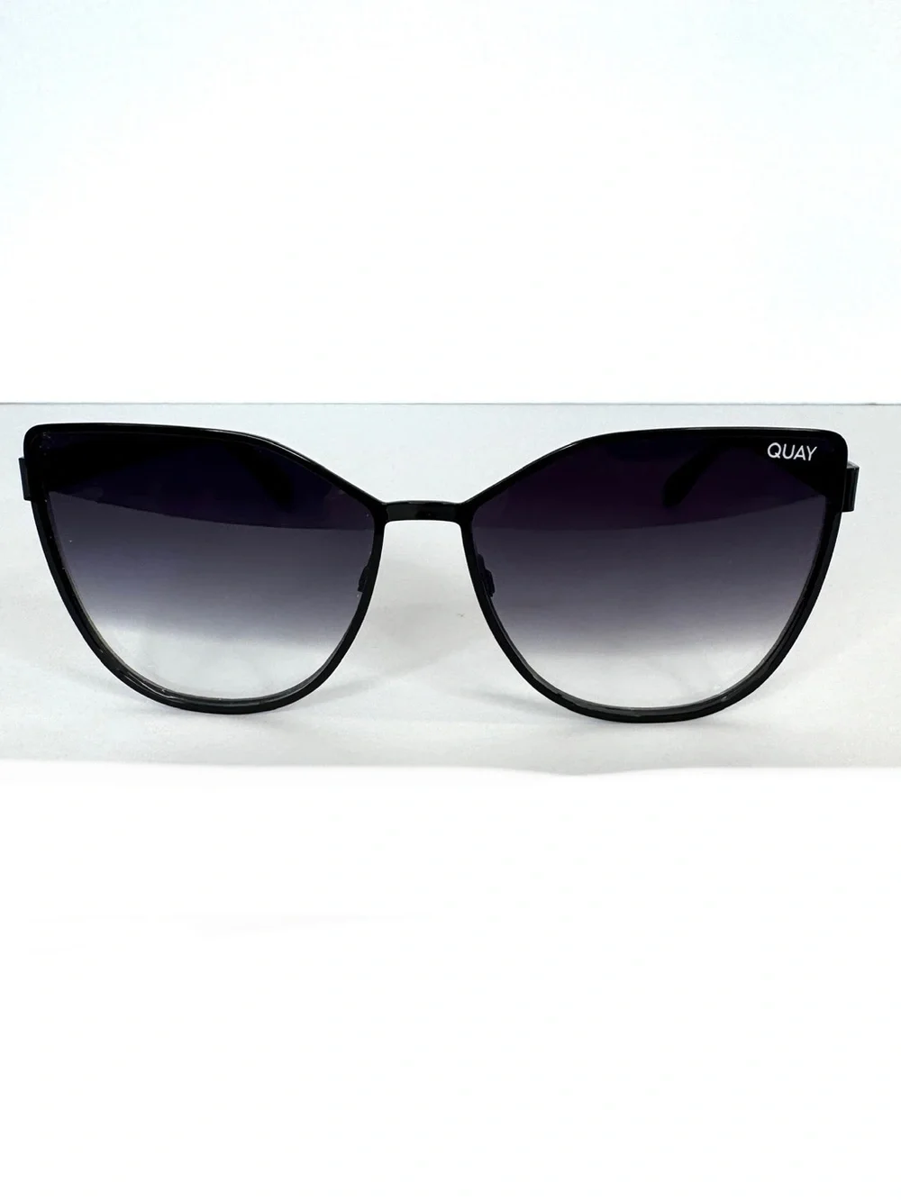QUAY AUSTRALIA In Pursuit Cat Eye Sunglasses Black Fade